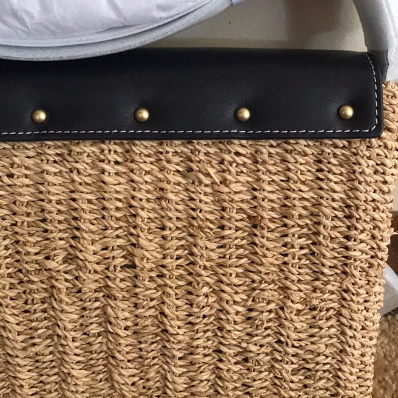 NWT Tory Burch Miller Straw Crossbody Midnight - Picture 8 of 8